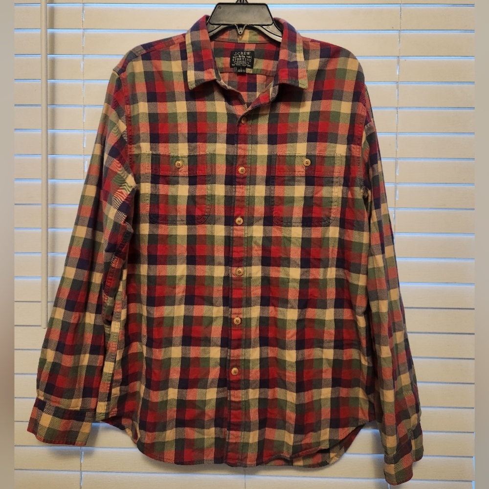 J. Crew Womens Plaid Button-Up Shirt Size Large
